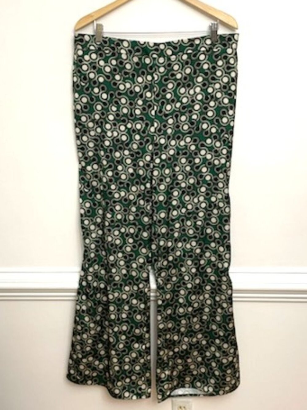 Eloquii Pants Women's 16 High Rise Wide Leg Dot Print Silky Pull On Pockets